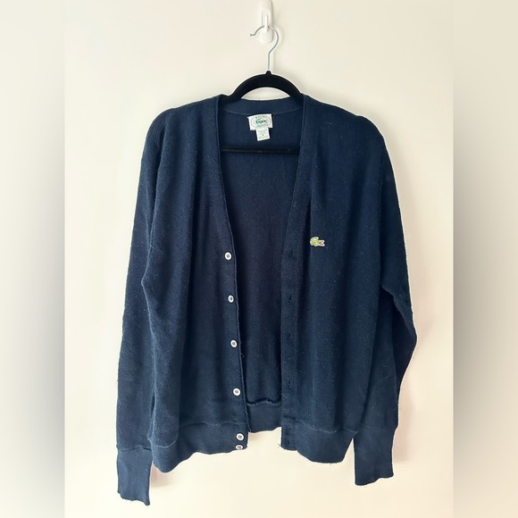 Izod LaCoste Vintage Cardigan Sweater Grandpa Style Size Medium - Picture 12 of 14